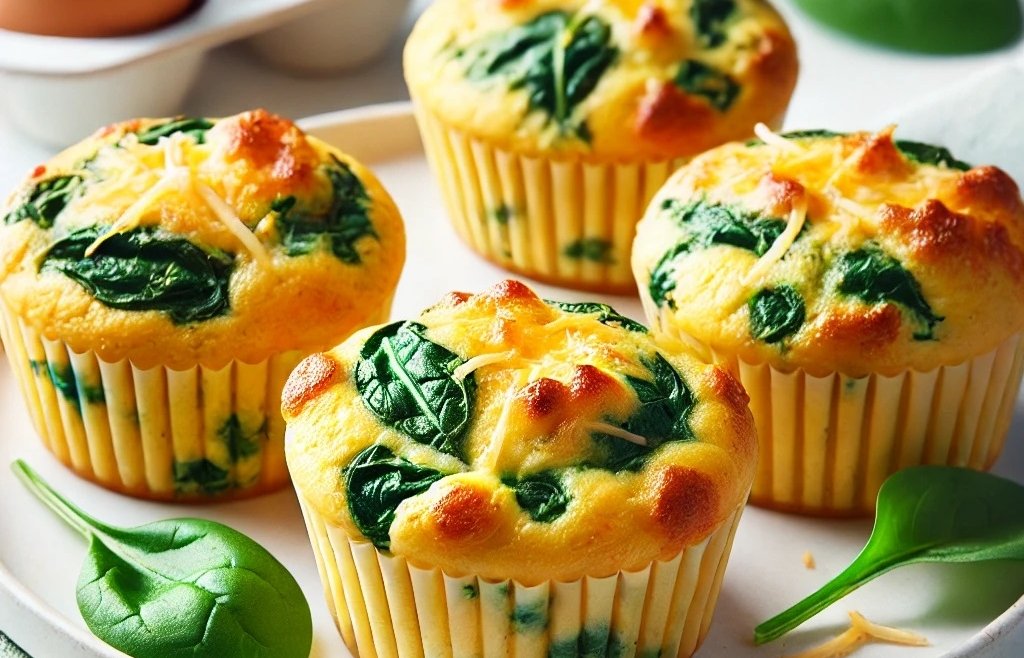 Receita Low carb: Muffins de Ovos com Espinafre e Queijo