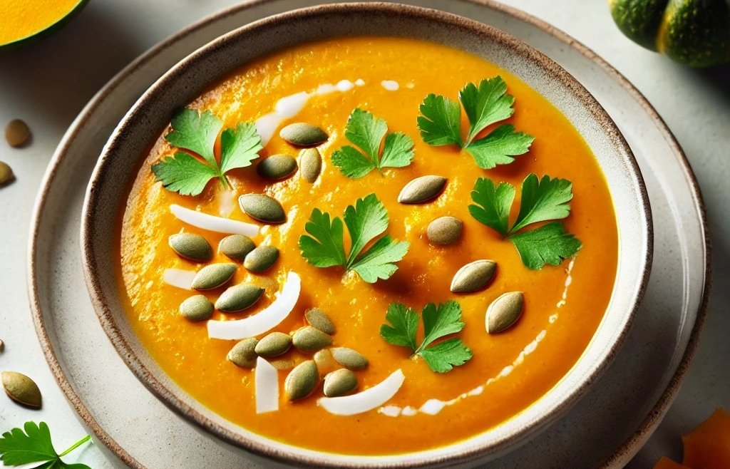 Receita Low Carb: Sopa de Abóbora com Gengibre e Coco
